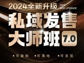 私域发售大师班7.0版,发售界鼻祖,又是一次升级迭代,从底层逻辑,到8大模型的细致落地讲解(录音)