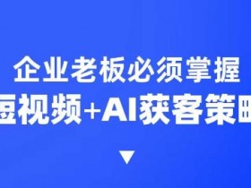 企业短视频AI获客霸屏流量课,6步短视频+AI突围法,3大霸屏抢客策略