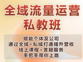 全域流量运营操盘课,赋能个体及公司通过全域+私域打通提升营收
