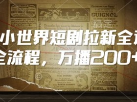 QQ小世界短剧拉新全流程,万播200+