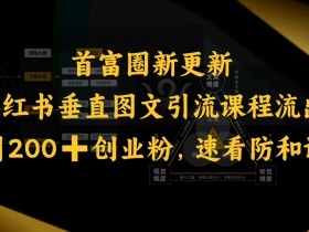 小红书垂直图文引流课程流出,日引200+创业粉,速看防和谐