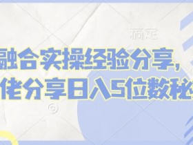 短剧融合实操经验分享,短剧大佬分享日入5位数秘籍