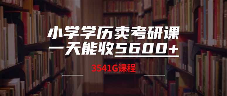 (14561期)小学文化卖考研班,一天收5600(附3580G考研究生合辑)