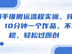 短剧手搓搬运流程实操,纯干货,10分钟一个作品,不违规,轻松过原创