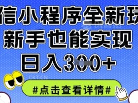 微信小程序全新玩法,新手也能实现日入3张【揭秘】