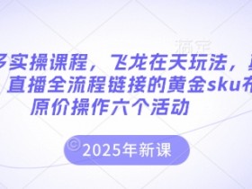 拼多多实操课程,飞龙在天玩法,真实案例,直播全流程链接的黄金sku布局原价操作六个活动