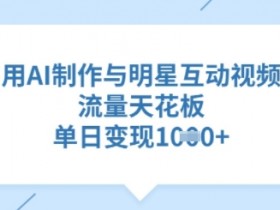 用AI制作与明星互动视频,流量天花板,单日变现多张