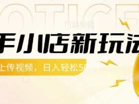 快手小店新玩法,每天只需上传视频,每天轻松5张【揭秘】