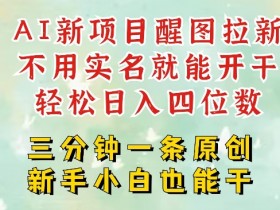 AI新风口,2025拉新项目,醒图拉新强势来袭,五分钟一条作品,单号日入四位数
