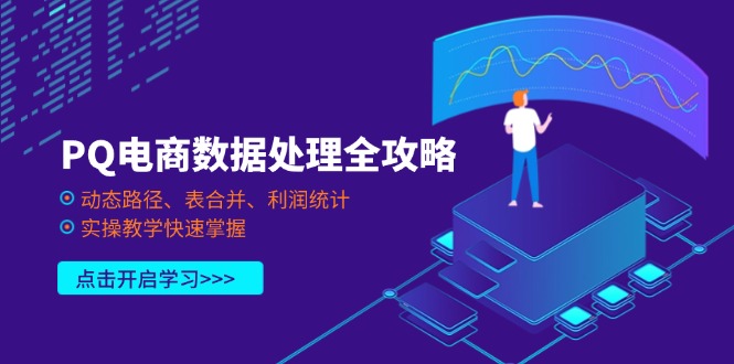(14240期)PQ电商数据解决攻略大全,动态性途径、表合拼、盈利统计分析,实际操作课堂教学快速上手