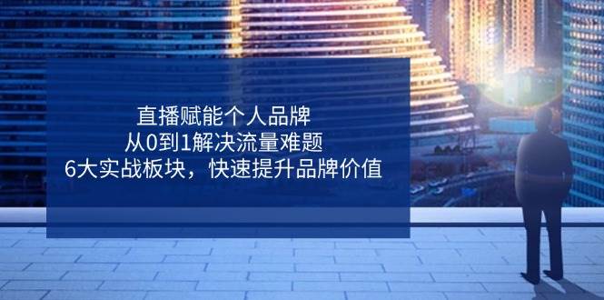 直播间创变个人ip,从0到1处理总流量难点,6大实战演练版块,迅速提升品牌形象
