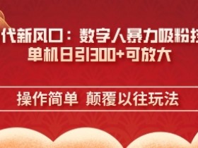 AI+时代新风口:数字人暴力吸粉技术,单机日引3张+可放大