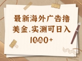 最新海外广告联盟挂机撸美金项目,实测可日入多张【揭秘】