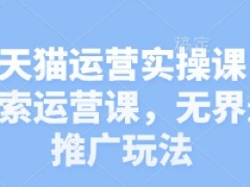 淘宝天猫运营实操课,新品搜索运营课,无界最新推广玩法