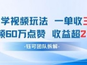 AI哲学视频新玩法 一单398元-单条视频60W点赞收益过W