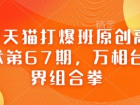 淘宝天猫打爆班原创高阶技术第67期,万相台无界组合拳
