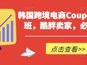 韩国跨境电商Coupang高阶班,酷胖卖家,必学课程