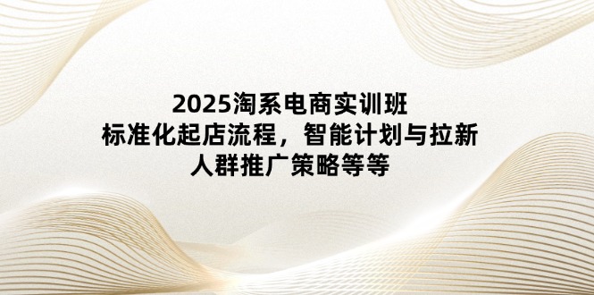 (14522期)2025淘宝电子商务实培训班:规范化出单步骤,智能化计划和引流,群体营销推广策略等