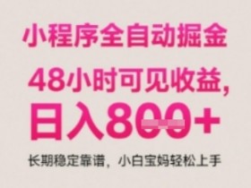 小程序自动挂G打金,无任何技术要求,没有时间限制,日入多张+长期稳定靠谱【揭秘】