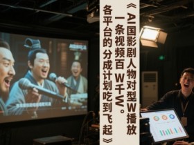 AI三国影视剧人物对口型唱歌玩法,一条视频百W千W播放,各平台的分成计划吃到飞起