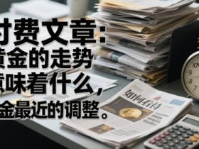 付费文章:黄金的走势意味着什么,如何看待黄金最近的调整