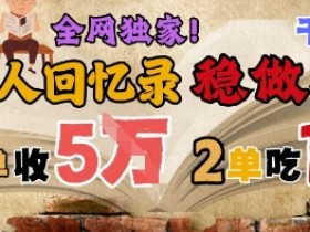 AI帮老人写回忆录,可以稳做50年的蓝海赛道,一单收2-3W,2单吃一年,长久可持续