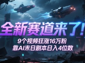 全新赛道来了!9个视频狂涨16W粉,靠AI末日剧本日入4位数,评论区爆肝追更