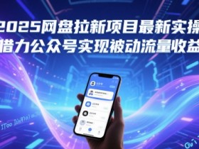 2025网盘拉新项目最新实操,借力公众号实现被动流量收益
