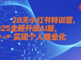 28天小红书特训营,2025全新升级AI版,打造个人IP,实现个人商业化