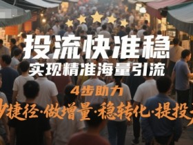投流快准稳,实现精准海量引流,4步助力,抄捷径·做增量·稳转化·提投产