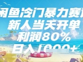 闲鱼冷门暴力赛道,新人当天开单,利润80%,日入几张,长期可做【揭秘】