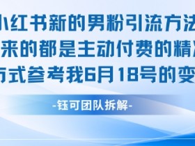 小红书全新男粉引流实操方法,日引流100多精准男粉