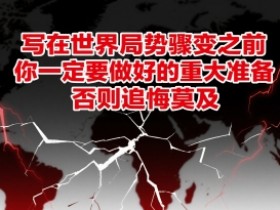 付费文章:写在世界局势骤变之前,你一定要做好的重大准备,否则追悔莫及