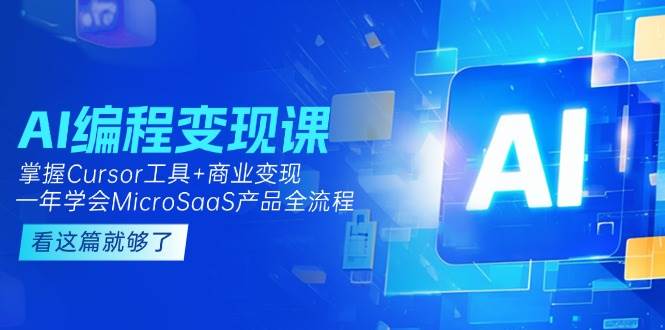 AI编程变现课:掌握Cursor工具+商业变现,一年学会MicroSaaS产品全流程