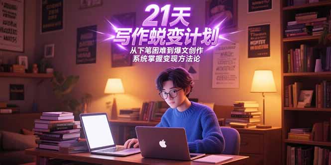(15204期)21天写作蜕变计划,从下笔困难到爆文创作,系统掌握变现方法论
