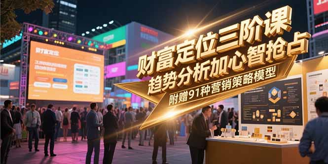 (15219期)财富定位三阶课,趋势分析加心智抢占,附赠91种营销策略模型
