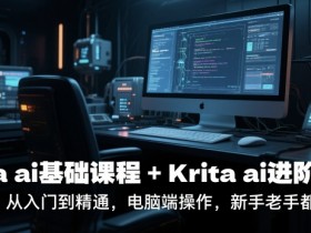 krita ai基础课程+Krita ai进阶课程,从入门到精通,电脑端操作,新手老手都可以学