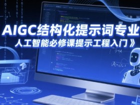 AIGC结构化提示词专业课,人工智能必修课提示工程入门