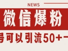 微信爆粉,私域暴力引流打法日引千粉 单号日进50+【揭秘】