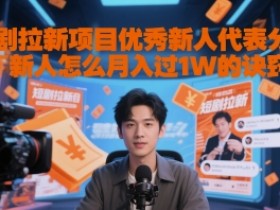 短剧拉新项目优秀新人代表分享新人怎么月入过1W的诀窍