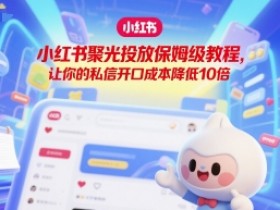 小红书聚光投放保姆级教程,让你的私信开口成本降低10倍