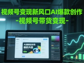 视频号变现新风口AI爆款创作-视频号带货变现