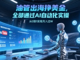 油管出海挣美金,全部通过AI自动化实操,从0到1实现月入过W