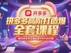 拼多多高阶打造爆款全套课程,解决拼多多店铺运营中99%的问题