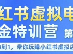 小红书虚拟电商掘金特训营第1期,从0到1,带你玩转小红书虚拟店铺
