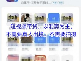 宝子哥头部团队短视频带货,以混剪为主,不需要真人出镜,不需要拍摄【更新9月】