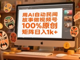 用AI自动民间故事做视频号,100%原创,矩阵日入1k+