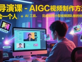 AI导演课-AIGC视频制作方法论,学会一个人+AI工具,完成如同小型视频团队般的创作工作,实现导演梦
