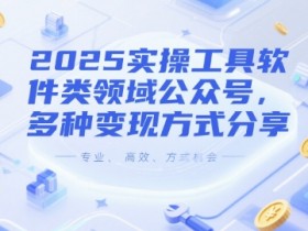 2025实操工具软件类领域公众号,多种变现方式分享