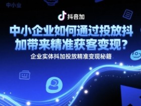 中小企业如何通过投放抖加带来精准获客变现?企业实体抖加投放精准变现秘籍